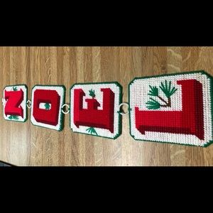 Noel hanging Christmas ornament plus Joy hanging Christmas ornament